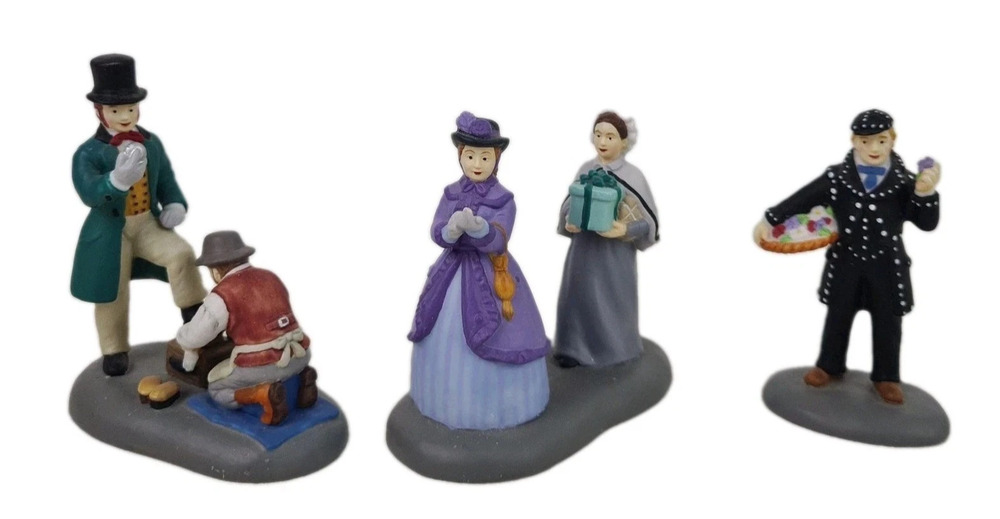 Department 56 Dickens Village A Busy Day In Town Set of 3 Figurines 58581